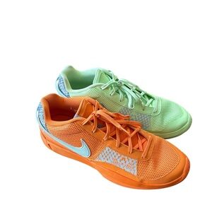 Nike Ja 1 "Mismatched" Two-Tone Athletic Sneakers shoes — Orange & Green 17